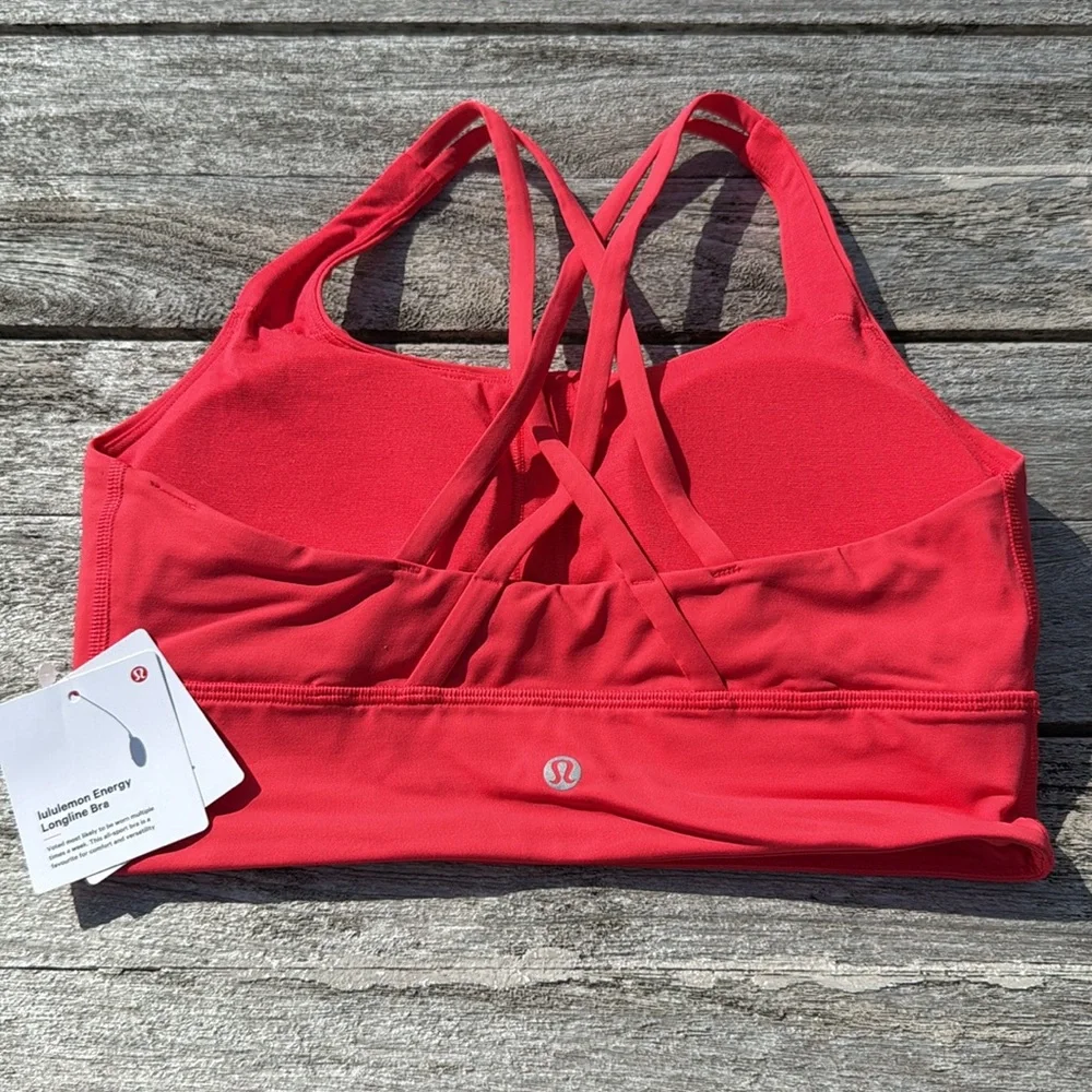 Lululemon Energy Longline Bra B–D Cups Red Glow size 8 NWT SPORTS BRA - Picture 3 of 9